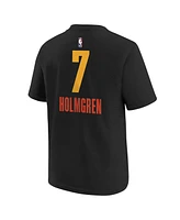 Nike Big Boys and Girls Chet Holmgren Black Oklahoma City Thunder 2024/25 Edition Name Number T-Shirt