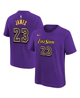 Nike Big Boys and Girls LeBron James Purple Los Angeles Lakers 2024/25 City Edition Name Number T-Shirt