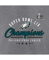 Fanatics Women's Heather Gray Philadelphia Eagles Super Bowl Lix Champions Prestigious Run Tri-Blend Scoop Neck Top