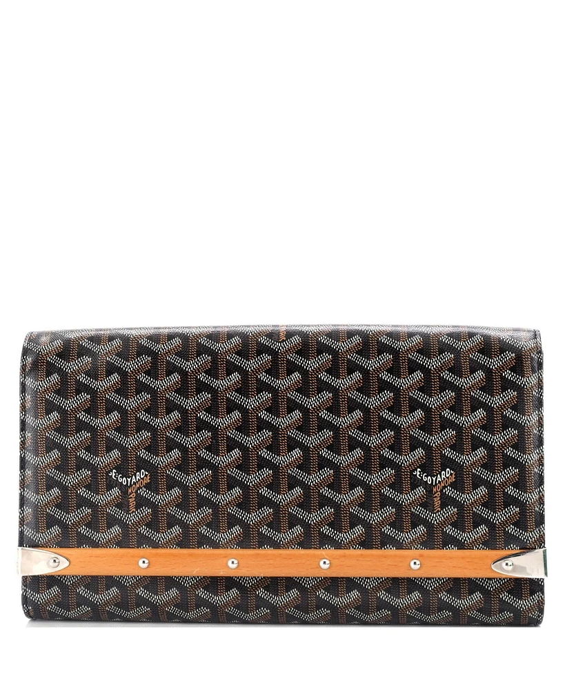 Pre-Owned Goyard Mm Monte Carlo Clutch Coated Canvas