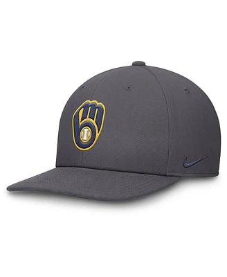 Nike Men's Gray Milwaukee Brewers Pro Performance Snapback Hat