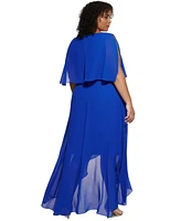 Jessica Howard Plus Split-Sleeve High-Low Maxi Dress