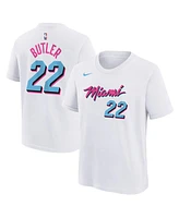 Nike Big Boys and Girls Jimmy Butler White Miami Heat 2024/25 City Edition Name Number T-Shirt