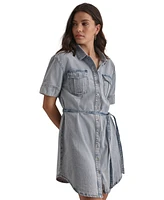 Dkny Jeans Petite Cotton Belted Utility Shirtdress