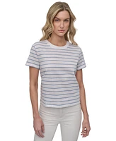 Dkny Jeans Petite Striped Crewneck T-Shirt