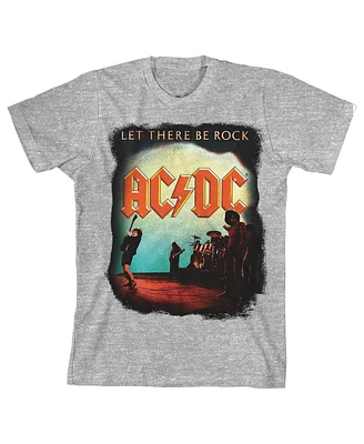 Ac/Dc Boys Acdc Let There Be Rock Youth Athletic Heather T-shirt-Large