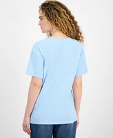 Freeze 24-7 Juniors' Stitch Grid Graphic T-Shirt