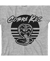 Cobra Kai Black Snake Icon Boy's Athletic Heather T-shirt-xl