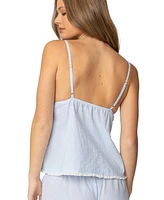 Edikted Womens Danna Pinstripe Babydoll Tank Top