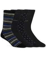 Calvin Klein Men's 4pk. Textured Logo Crew Socks