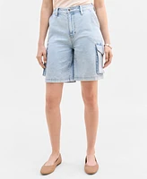 On 34th Women's High Rise Cargo Bermuda Jean Shorts, Exclusively at Macy's
