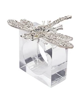 Saro Lifestyle Bejeweled Dragonfly Napkin Ring, Set of 4