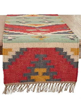 Saro Lifestyle Tribal Tapestry Kilim Table Runner, 16" x 72"