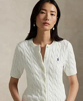 Polo Ralph Lauren Women's Cable-Knit Cotton Short-Sleeve Cardigan