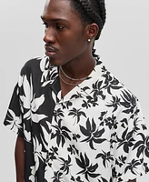 Mode of One Men's Short-Sleeve Palm Reverse Splicing Camp Collar Shirt, Exclusively at Macy's
