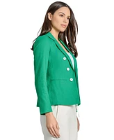 Jones New York Women's Linen-Blend Faux Double-Breasted Jacket