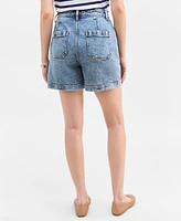 On 34th Women's High Rise Utility Midi Denim Shorts, Exclusively at Macy's