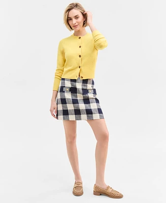 On 34th Women's Gingham Tweed Mini Skirt, Exclusively at Macy's