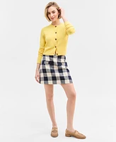 On 34th Women's Gingham Tweed Mini Skirt, Exclusively at Macy's