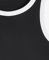 On 34th Women's Contrast Tipped Micro Rib Tank Top, Exclusively at Macy's