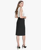 Halston Women's Button-Front Pencil Skirt