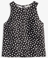 On 34th Women's Linen Blend Printed Sleeveless Top, Exclusively at Macy's