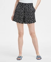 On 34th Women's Paint Dot Linen-Blend Pull-On Shorts, Exclusively at Macy's