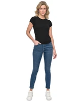 Dkny Jeans Women's Ribbed Cap-Sleeve T-Shirt
