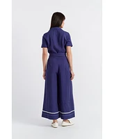 Chinti and Parker Women's & Linen Blend La Mer Jumpsuit