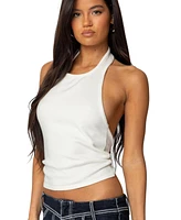 Edikted Womens Twister Backless Knit Halter Top