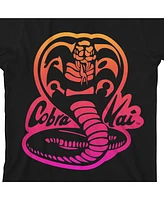 Cobra Kai Neon Logo Boy's Black T-Shirt