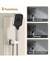 22-inch Rain Shower Head with Handheld Shower Head Shower System with Body Jets Waterfall Shower Trim Kit, Chrome