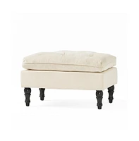 Plush Pillow Top Button-Tufted Ottoman, Upholstered Contemporary Footrest and Extra Seating-The Pop Home