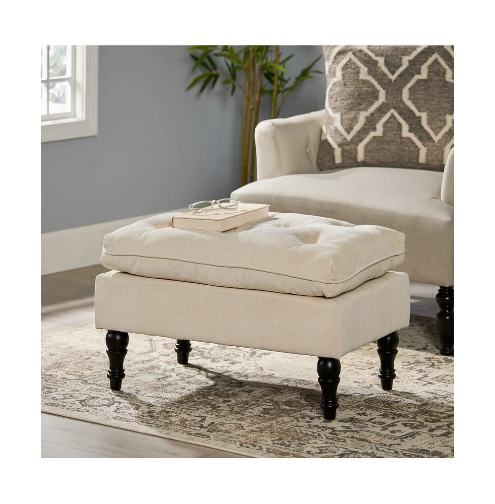 Plush Pillow Top Button-Tufted Ottoman, Upholstered Contemporary Footrest and Extra Seating-The Pop Home