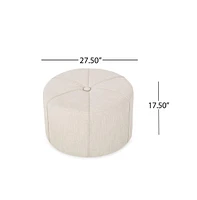 Modern Upholstered Ottoman, Button-Tufted Fabric Footrest for Living Room & Bedroom-The Pop Home