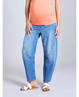 Motherhood Maternity Maternity Under the Belly Barrel Leg Jeans - Motherhood
