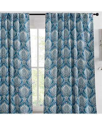 Hlc.me Messina Paisley Damask Patterned Window Back Tab Rod Pocket Curtains Bedroom