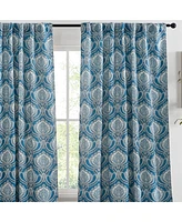 Hlc.me Messina Paisley Damask Patterned Window Back Tab Rod Pocket Curtains Bedroom