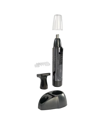 Nose, Ear and Facial Hair Groomer with Stand, Interchangeable Heads
