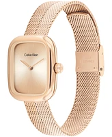Calvin Klein Women's Adore Rose Gold Tone Stainless Steel Mesh Bracelet Watch, 30mm