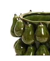 LuxenHome Green Ceramic Modern Pears 12.4-Inch Tall Vase