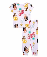 Disney Princess Toddler Girls Short Sleeve Top and Long Pant, 2-Piece Pajama Set