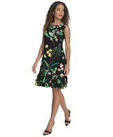 Tommy Hilfiger Women's Floral Sleeveless Ruffle-Hem Dress