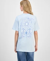 Pretty Rebellious Juniors' Cotton Celestial Graphic-Print Boyfriend Tee