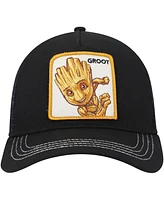 Lids Men's Black Guardians of the Galaxy Groot Retro A-Frame Snapback Hat