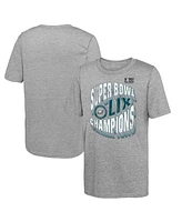 Fanatics Big Boys and Girls Heather Gray Philadelphia Eagles Super Bowl Lix Champions Historic Win Tri-Blend T-Shirt