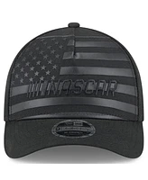 New Era Men's Black Nascar American Flag 9FORTY M-Crown A-Frame Adjustable Hat