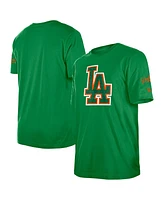 New Era Men's Kelly Green Los Angeles Dodgers St. Patrick's Day Shamrock Fill T-Shirt