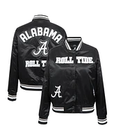 Pro Standard Women's Black Alabama Crimson Tide Satin Cultivated-Pearl Full-Snap Jacket