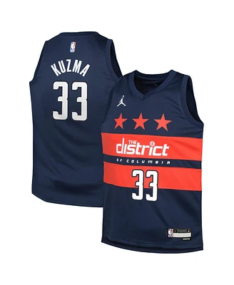 Jordan Big Boys and Girls Kyle Kuzma Navy Washington Wizards Swingman Jersey - Statement Edition